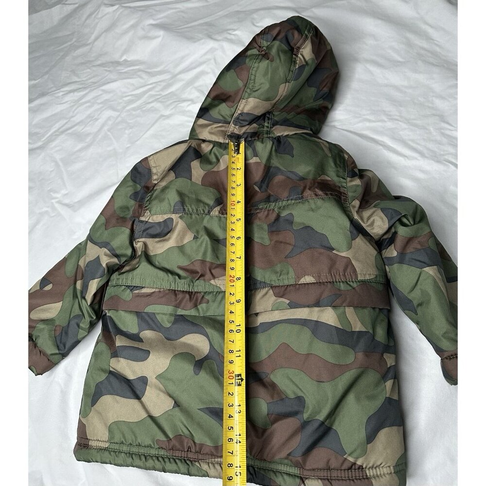 Oshkosh Boy's 24M Winter Puffer Hooded Camo Jacket Green Coat - Picture 11 of 11